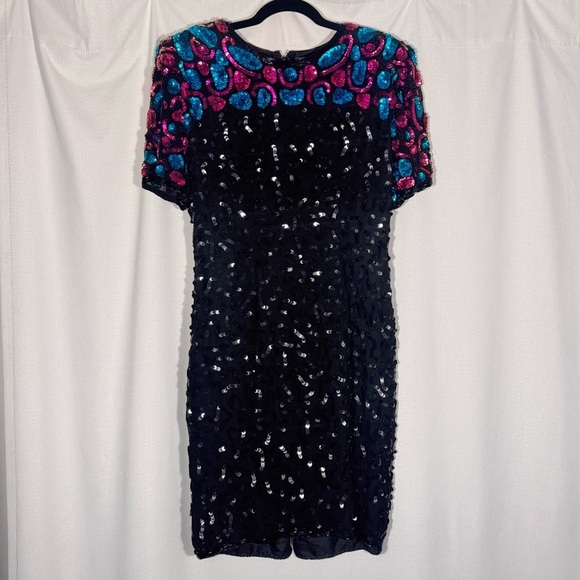 Stenay Dresses & Skirts - Vintage Sténay 100% Silk Beaded Sequin Cocktail Dress